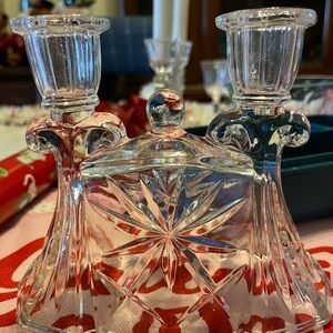 Anchor hocking, Vintage double candle holder Star of David design like new